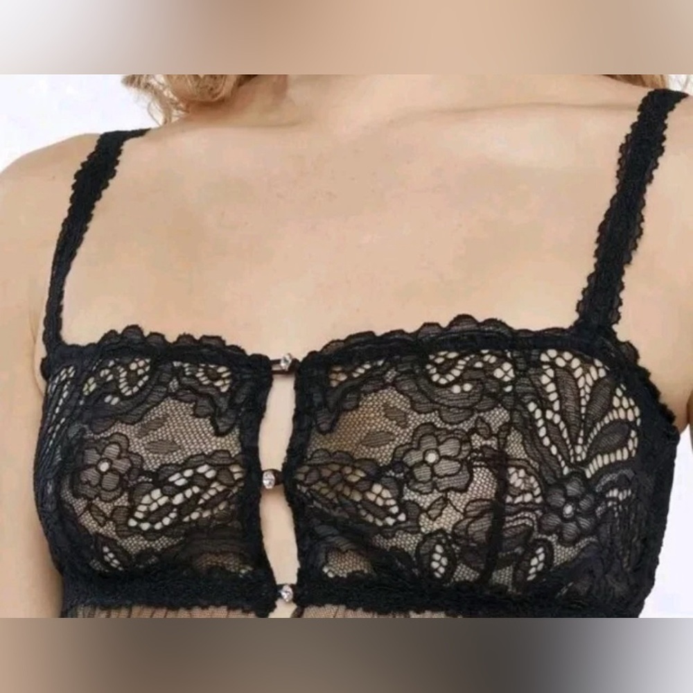 Savage Fenty Sexy Fem Bot Black Lace & Tulle Maxi Slip- Nighty lingerie 1X - Picture 4 of 8